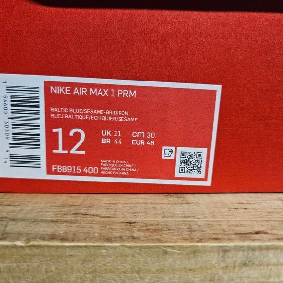 Nike Air Max 1 Blue Mens Running Shoe Sneaker FB8915-400 - Picture 14 of 15